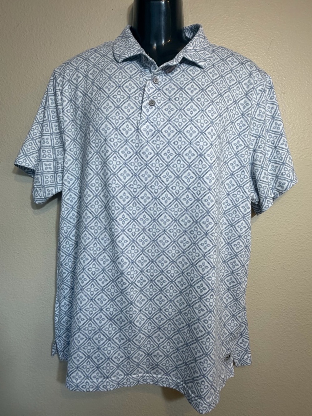 Grand Slam Men's Blue Patterned Golf Polo Shirt